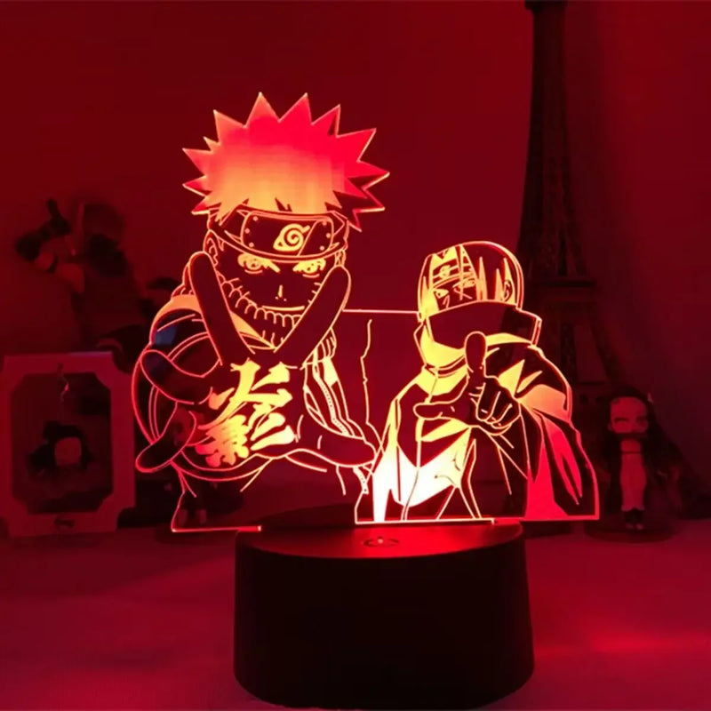 Naruto Uzumaki LED Night Light Akatsuki Kakashi Hatake Luminária