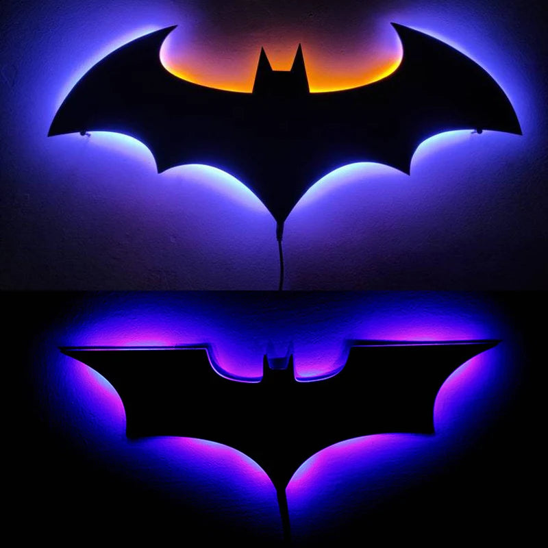 ZK30 3D Batmanes Night Light Cool Remote Control Multi Color Creative bat Atmosphere Home Decoration Bedroom Wall Hanging lamp