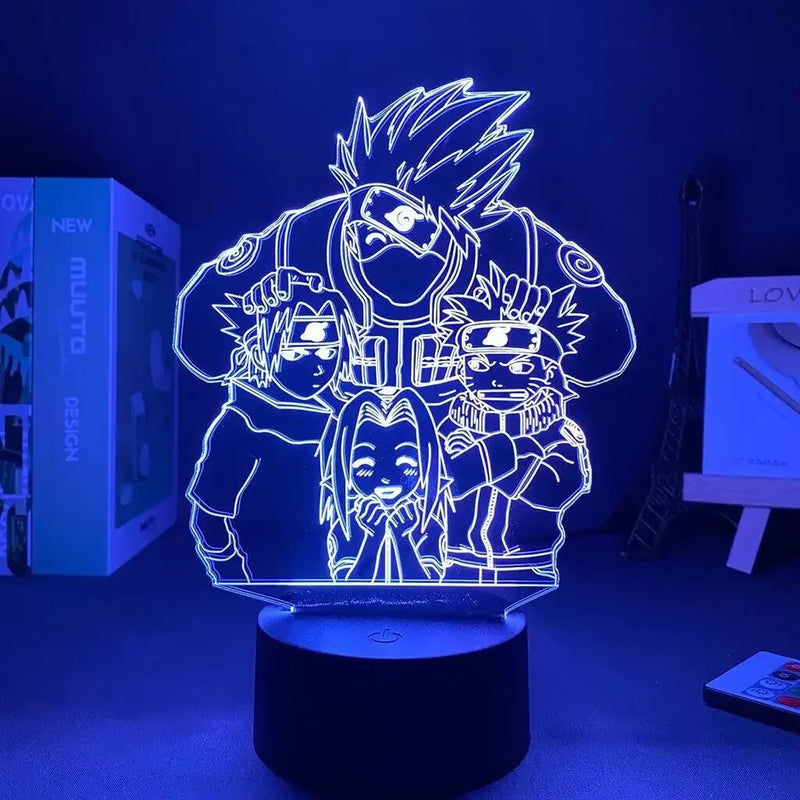 Naruto Uzumaki LED Night Light Akatsuki Kakashi Hatake Luminária