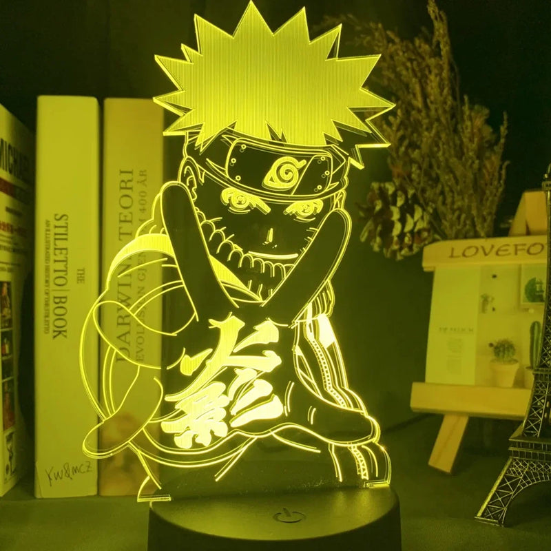 Luminária LED 3D Anime Naruto Akatsuki