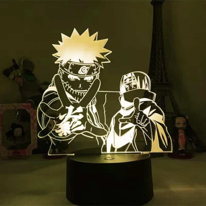 Uzumaki Naruto Anime Action Figures Night Light Namikaze Minato Manga Boruto Sasuke Itachi Akatsuki Bedroom Lamp Kids Gift Toys