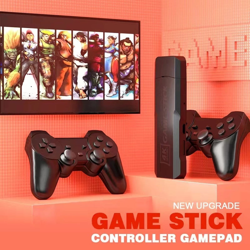 Console Game Stick 4 Life 3D - Preto + 2 Controles Wireless (Com 10000 Jogos)